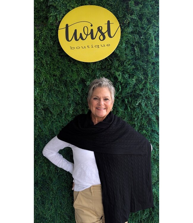 CASHMERE CABLE SCARF