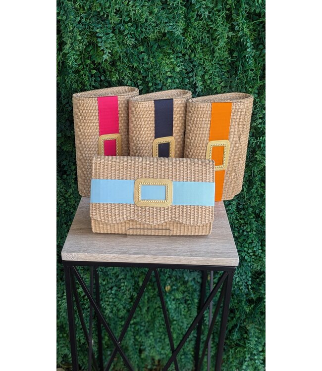 STRAW SCALLOP RUBY - GOLD BUCKLE