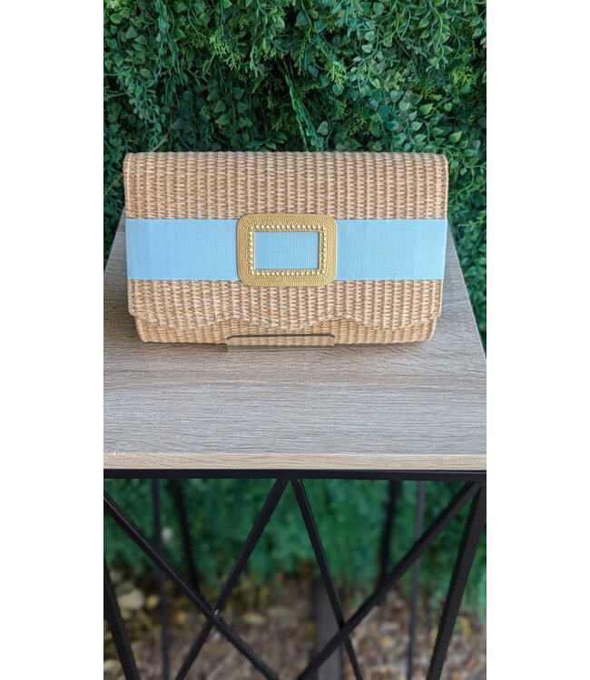 STRAW SCALLOP RUBY - GOLD BUCKLE