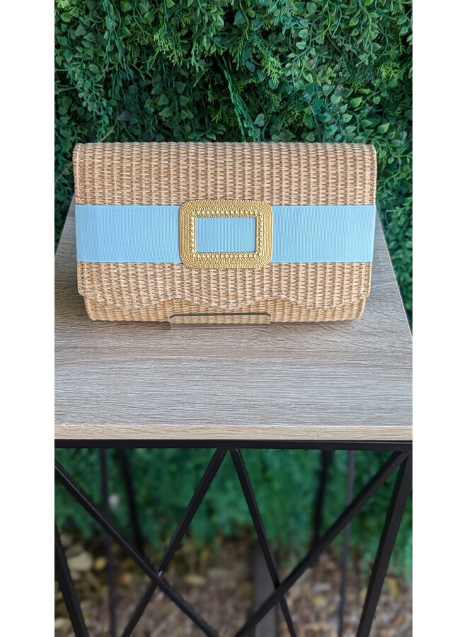 STRAW SCALLOP RUBY - GOLD BUCKLE