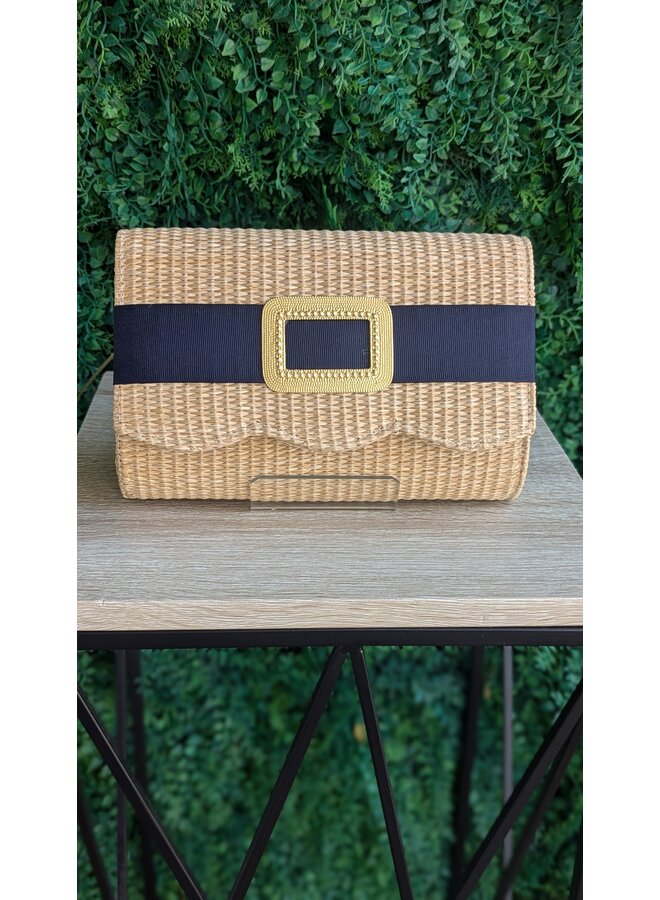 STRAW SCALLOP RUBY - GOLD BUCKLE