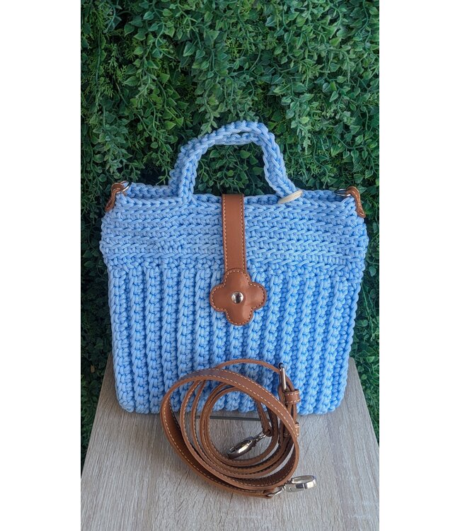 DLD BEACH SOIREE CROCHET BAG -LT BLUE