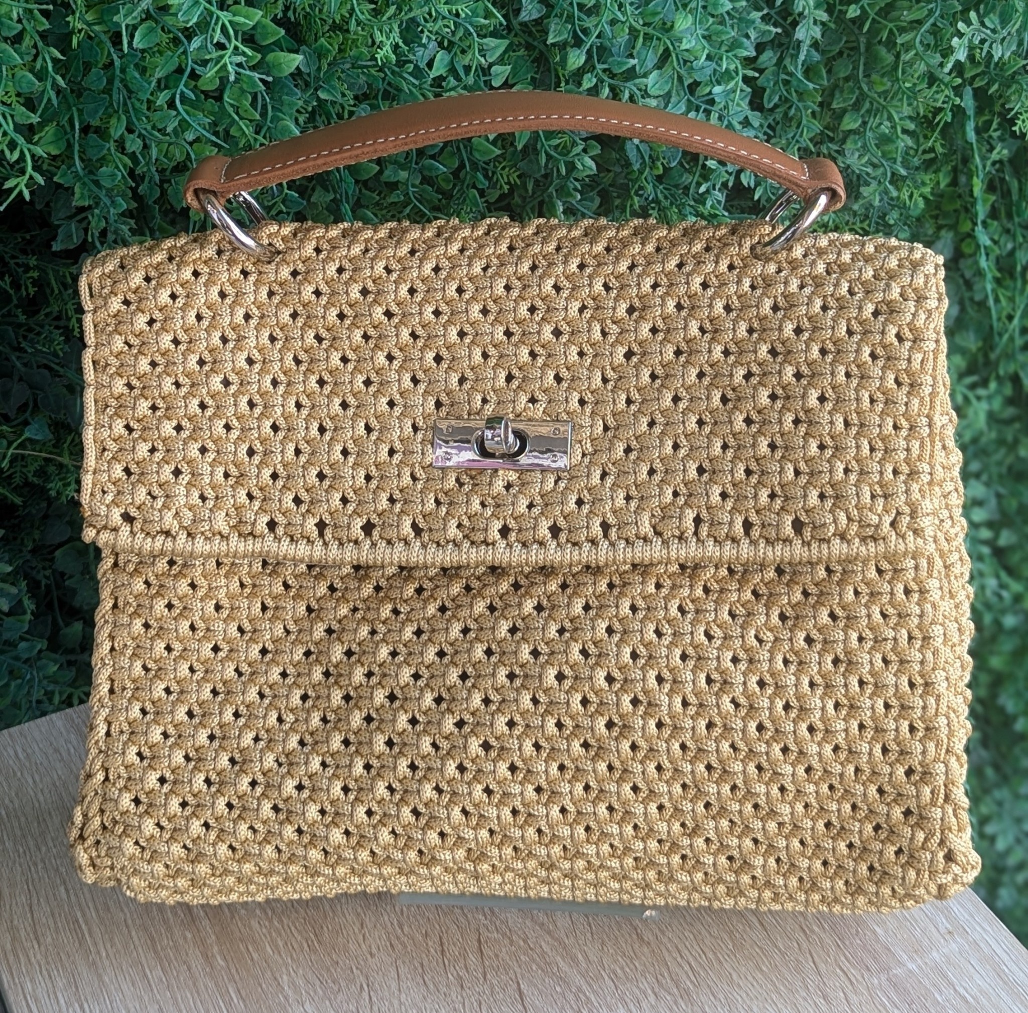 HAMPTON CROCHET BAG GOLD Twist Boutique