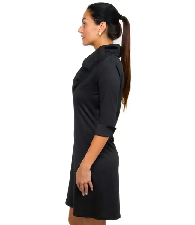 Gretchen Scott RUFFNECK DRESS SOLID