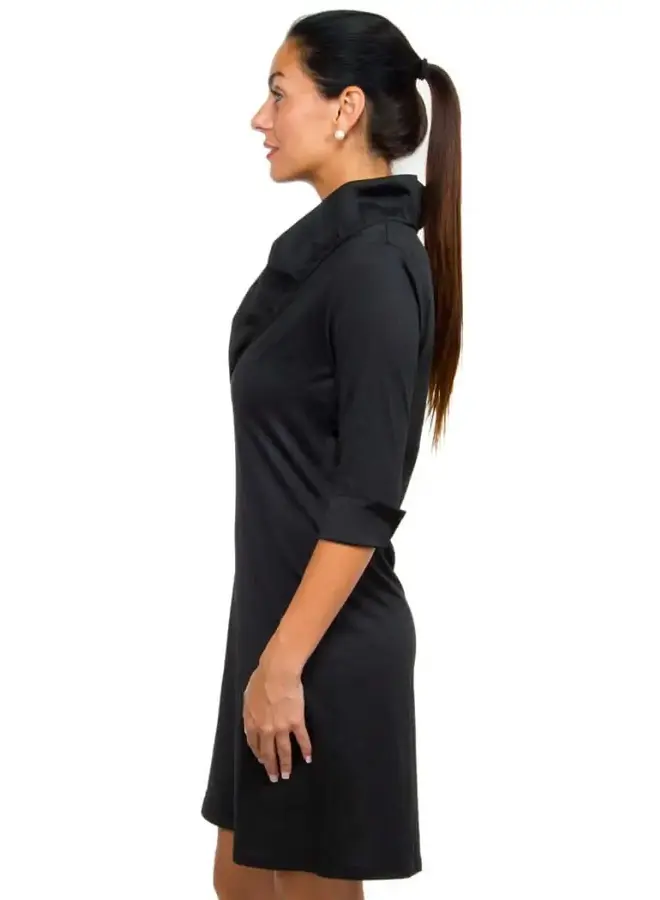 RUFFNECK DRESS SOLID