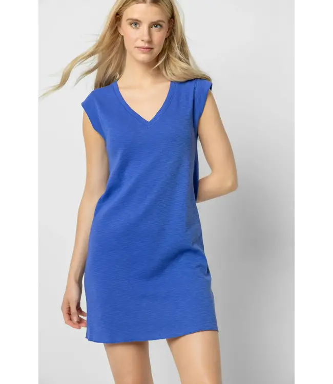Lilla P CAP SLEEVE V-NECK DRESS