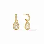 LUNA TEARDROP HOOP & CHARM EARRING CUBIC ZIRCONIA