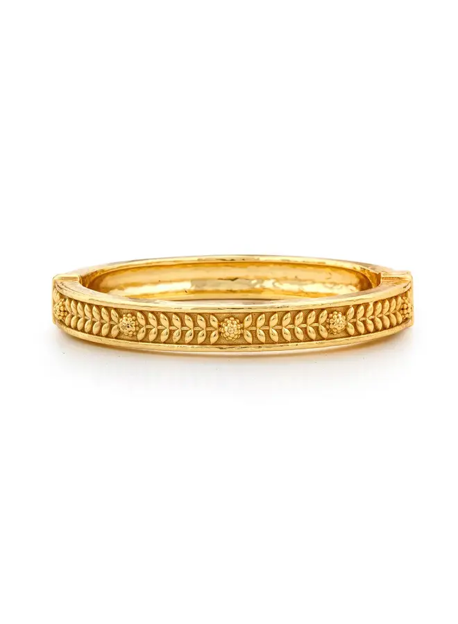 Berry Vine Hinged Bangle, Sm, Gol