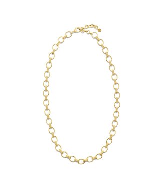 CAPUCINE DE WULF Cleopatra Small Link Necklace in Hammered Gold