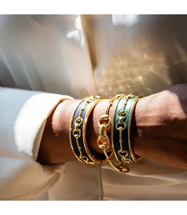 CAPUCINE DE WULF Equestrian Snaffle Bit Bracelet in Gold