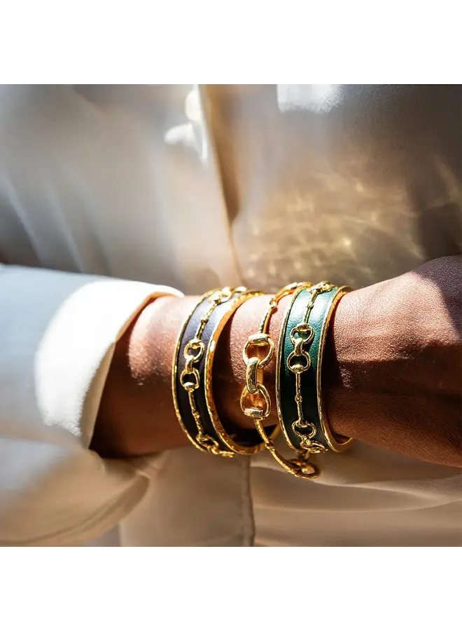 Equestrian Snaffle Bit Bracelet in Gold