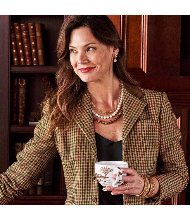 CAPUCINE DE WULF Earth Goddess Necklace with Teak,Pearls