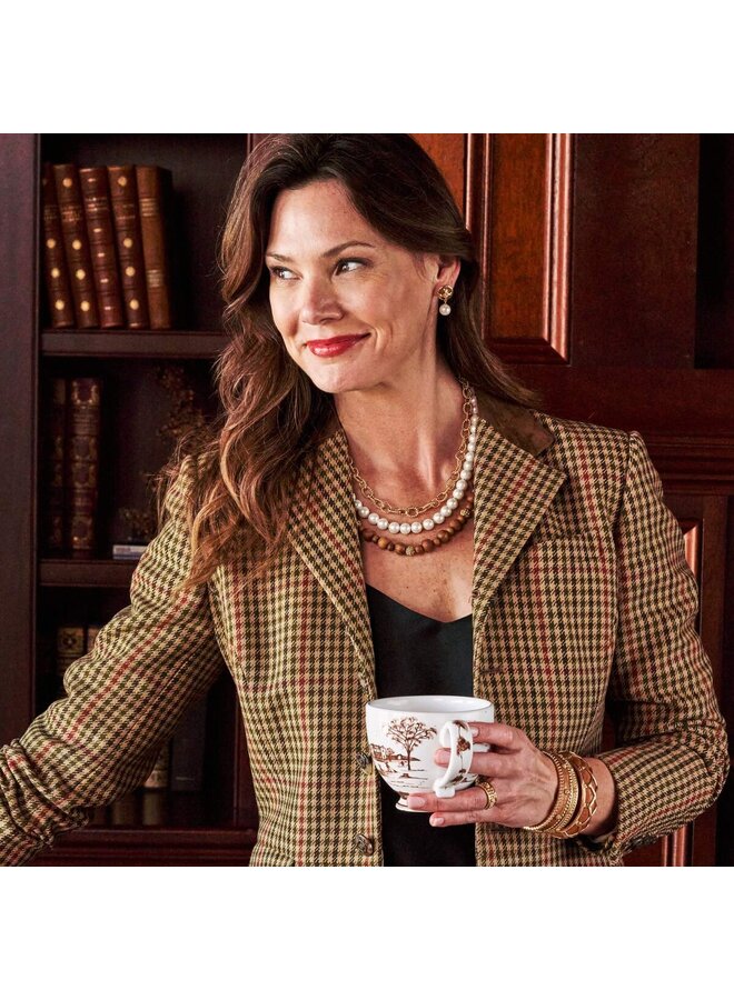 Earth Goddess Necklace with Teak,Pearls