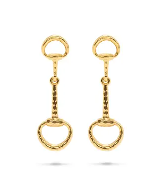 CAPUCINE DE WULF Equestrian Snaffle Bit Earrings in Gold
