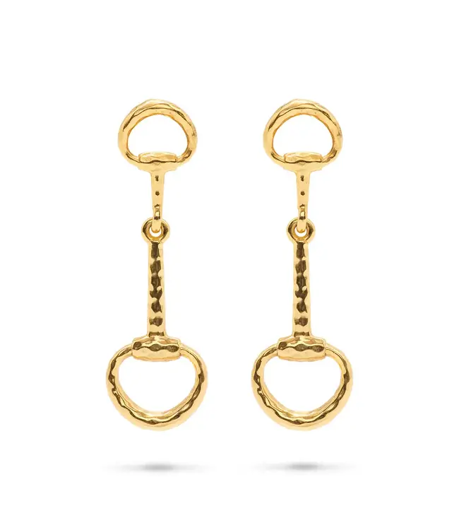 CAPUCINE DE WULF Equestrian Snaffle Bit Earrings in Gold