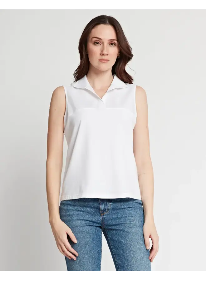EMMA SLEEVELESS WING COLLAR FOUNDATON TOP