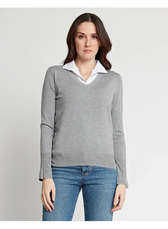 EMMA SLEEVELESS WING COLLAR FOUNDATON TOP