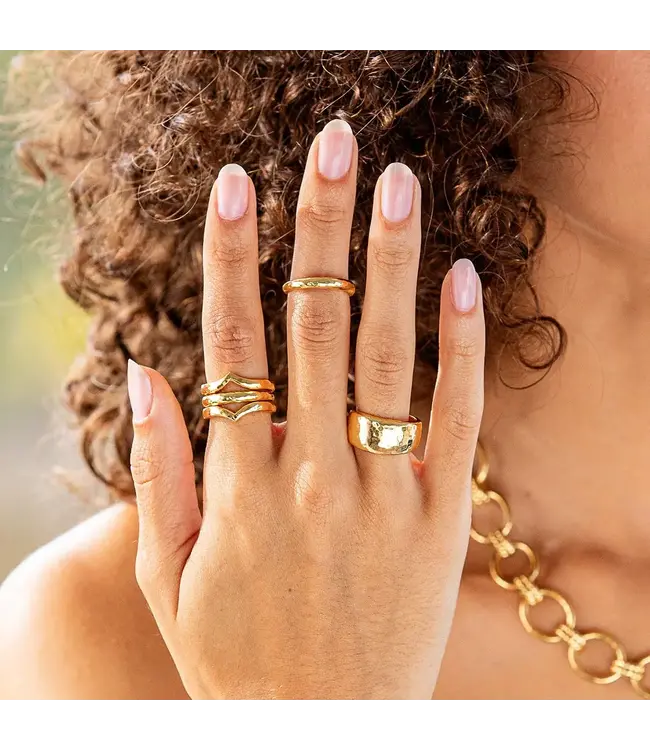 Cleopatra Slice Stacking Ring Set, size 6