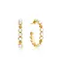 Berry Gem Medium Hoop Earrings, MOP