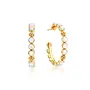 Berry Gem Medium Hoop Earrings, MOP