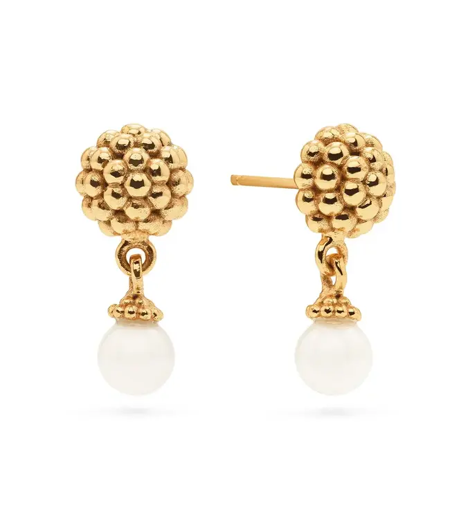 CAPUCINE DE WULF Berry Drop Stud Earrings Pearl
