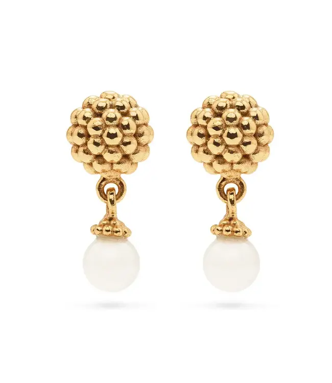 Berry Drop Stud Earrings Pearl