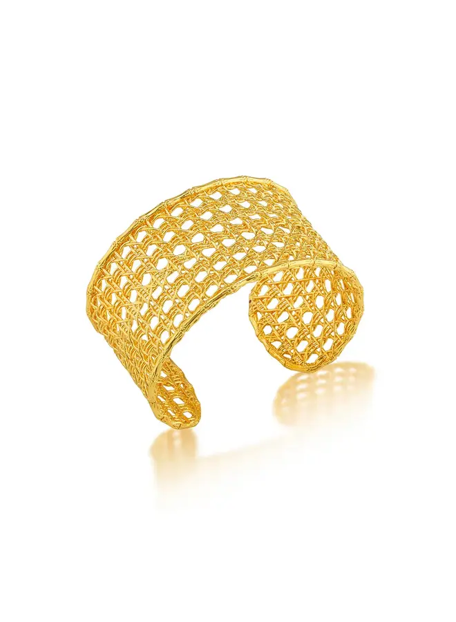 Veranda Caning Cuff, Gold