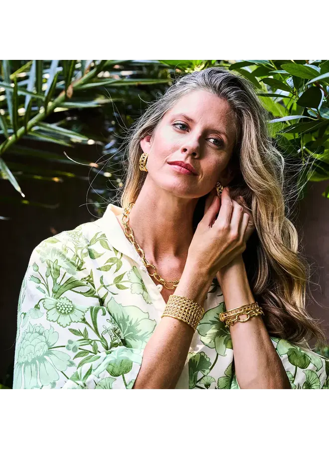 Veranda Caning Cuff, Gold