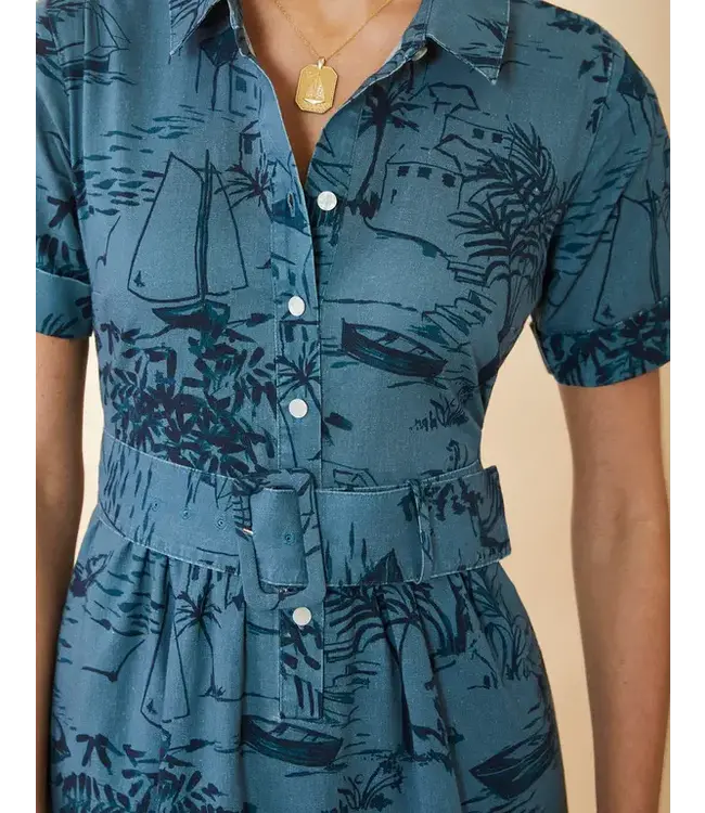 Spartina MARYAM MIDI DRESS CLARA SEASCAPE