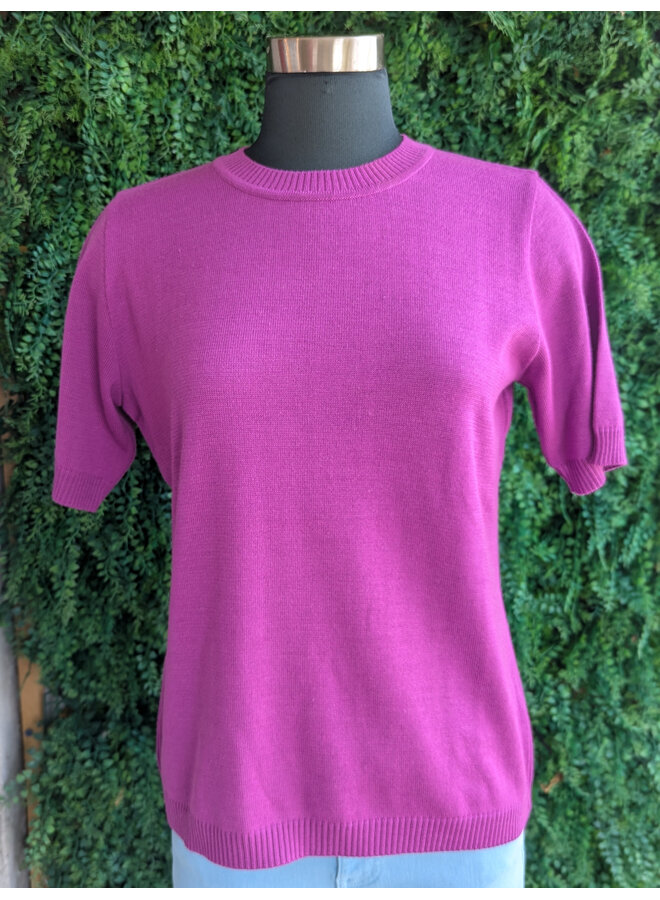 SHORT SLEEVE KNITTED SWEATER
