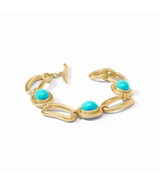 Julie Vos Wave Stone Bracelet Turquoise Blue