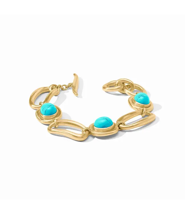 Julie Vos Wave Stone Bracelet Turquoise Blue