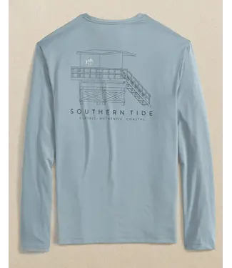 Southern Tide M LS Lifeguard Tower Perf Tee