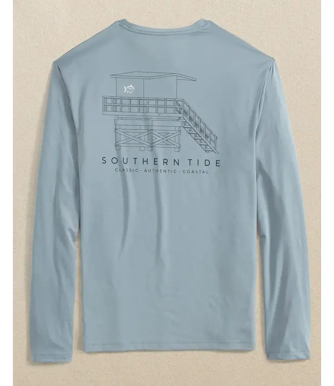 Southern Tide M LS Lifeguard Tower Perf Tee