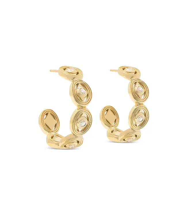 CAPUCINE DE WULF Monique Hoop Earrings - Clear Cubic Zirconia