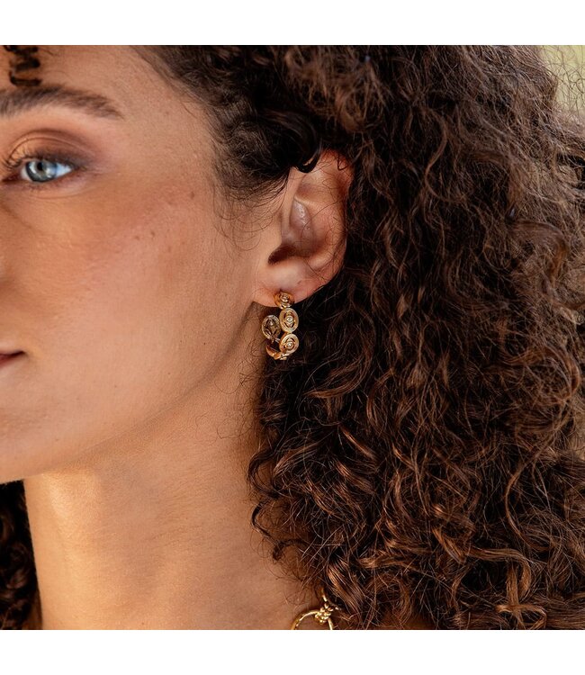 Monique Hoop Earrings - Clear Cubic Zirconia