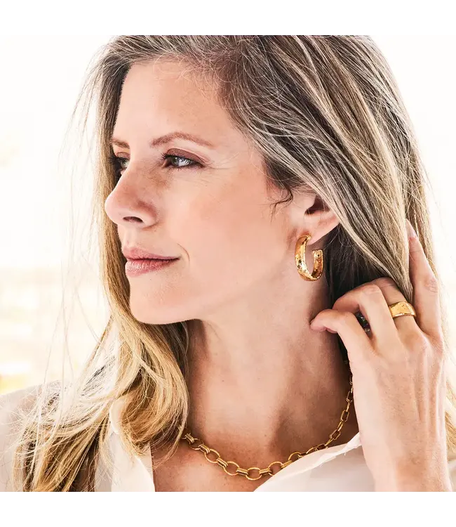 CAPUCINE DE WULF Cleopatra Classic Medium Hoop Earrings - Gold