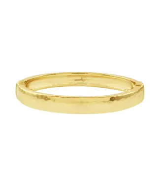 CAPUCINE DE WULF Cleopatra Oval Hinged Bangle, M/L - Gold
