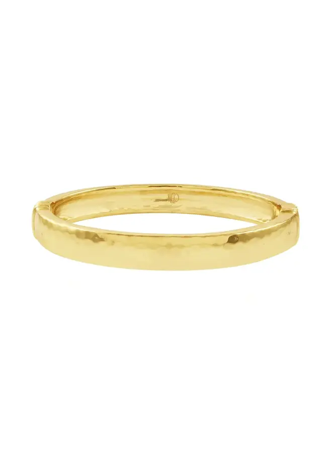 Cleopatra Oval Hinged Bangle, M/L - Gold
