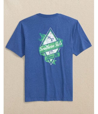 Southern Tide M SS Nautical Diamond Hthr Tee