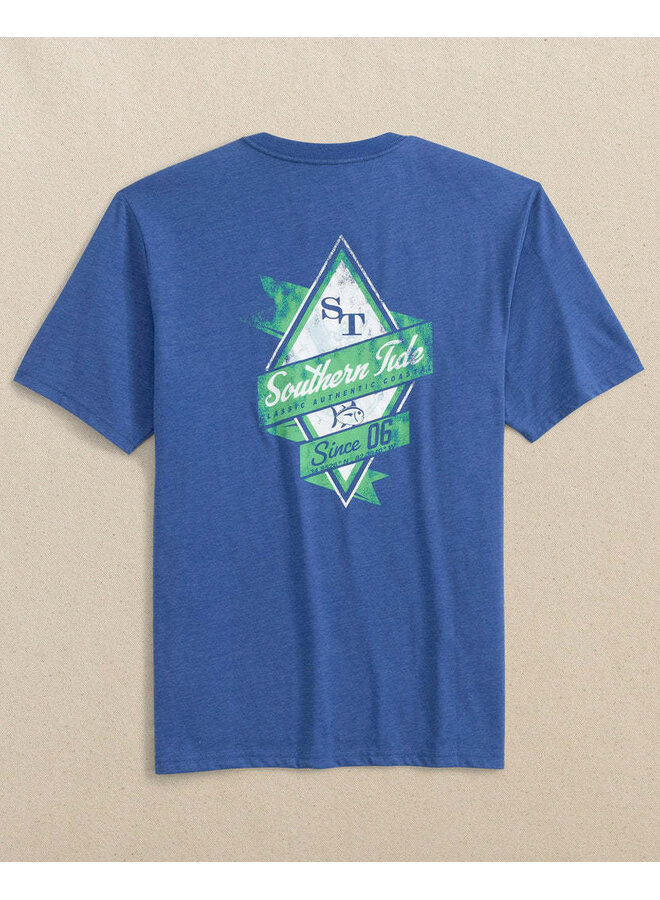 M SS Nautical Diamond Hthr Tee