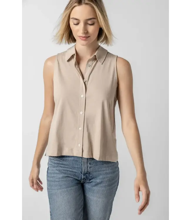Lilla P SLEEVELESS BUTTON DOWN