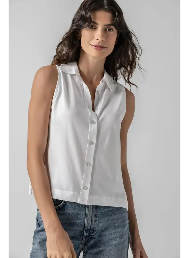 SLEEVELESS BUTTON DOWN
