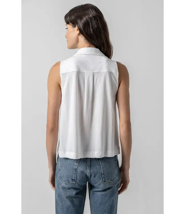 SLEEVELESS BUTTON DOWN