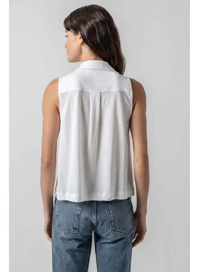 SLEEVELESS BUTTON DOWN