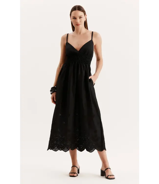 Tyler Boe MARIA LINEN W/ EYELET DRESS