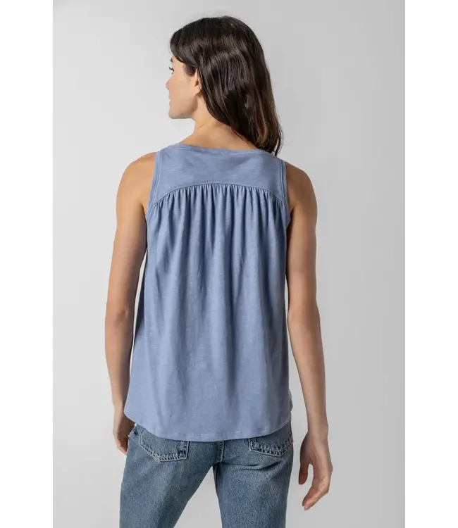 Lilla P SHIRRED BACK V-NECK TANK