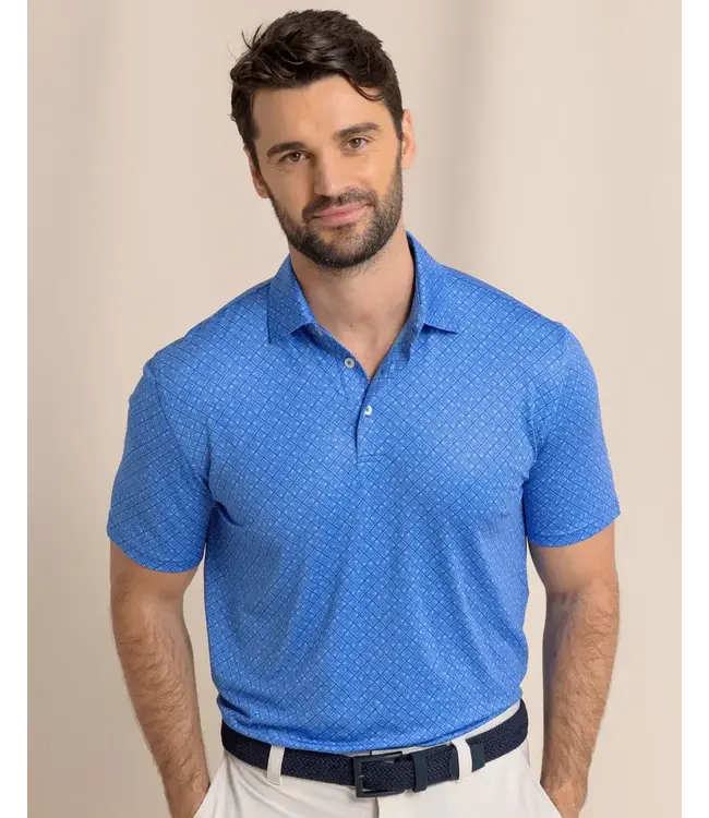 Southern Tide M SS Driver Snazzy Scales Polo
