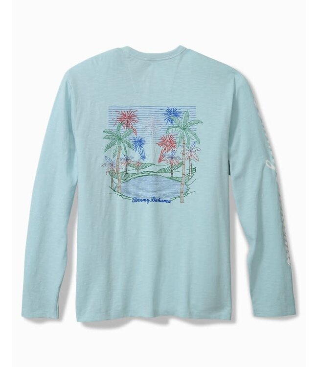 Tommy Bahama RED WHITE AND BLOOM LUX TEE LS