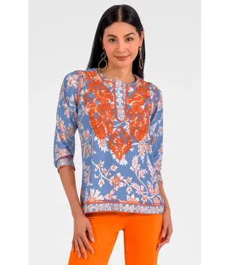 Gretchen Scott Embroidered Silky Tunic - Stunning Stippling